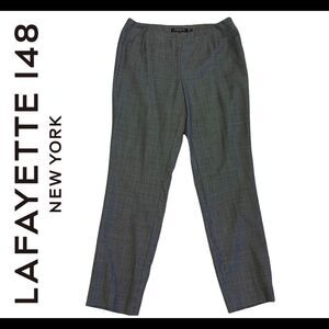 Lafayette 148 New York black white speckled slim ankle pants size 6 NWOT